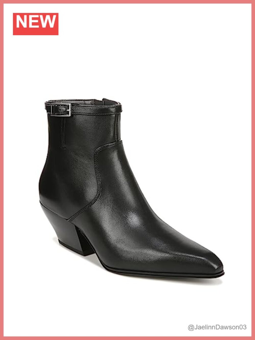 Franco Sarto Ankle Booties Leather Western Block Heel Zip
